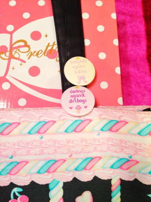thefauxlita:I was finally able to snag all the buttons I wanted from Subversive Kawaii! I present my