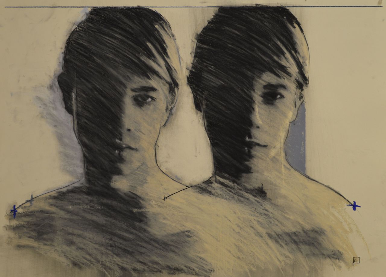 markhorststudio:  mark horst “glimpses no. 9” conte and pastel on paper. 22”