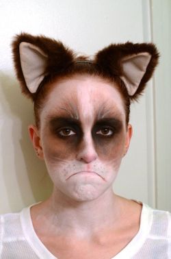 ibrokemyheart:  I just wanna reblog that picture of the white cat with makeup on, but you get some pretty weird results of you search tumblr for “cat makeup”.Not this. This is pretty cool.