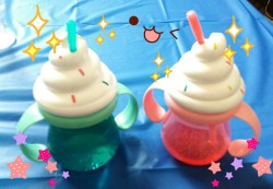 smollittleprince:  🌸🍦my cosmic twin, my daddy, and i went to target and we got these adorable sippies!🍦🌸 (Daddy bought mine for meee) (Pwease don’t remove source)