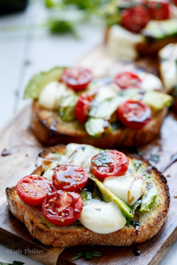 do-not-touch-my-food:  Grilled Avocado Caprese Crostini