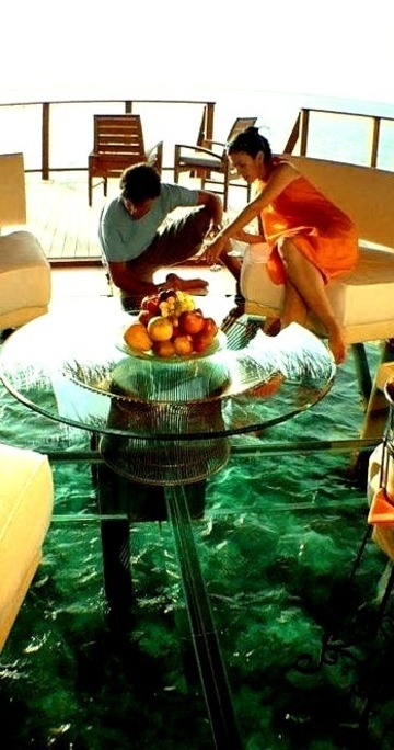 Glass Floor Ocean Cottage, The Maldives