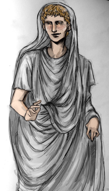 meidiama:nikeofsamothrace:A beautiful drawing of Augustus made for me by very very very kind and tal