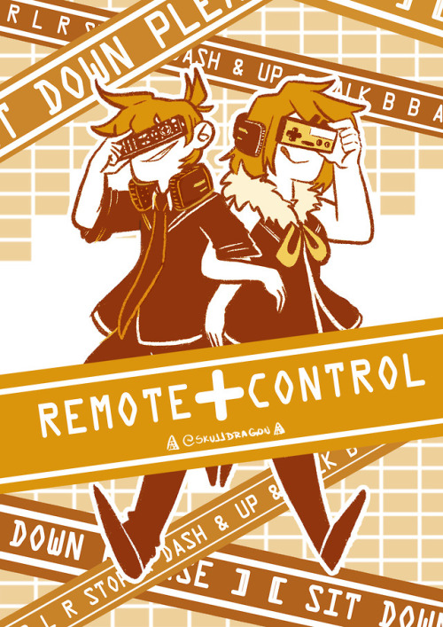 sku11dragon: Week 02 | #huevember2018 | Yellow | Rin &amp; Len - Remote Control