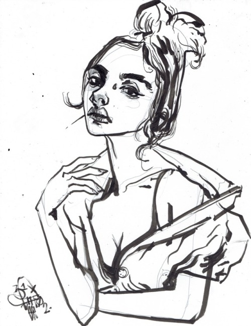 terbywonder: loose ink drawing….refrenced a foto of @ohthumbelina