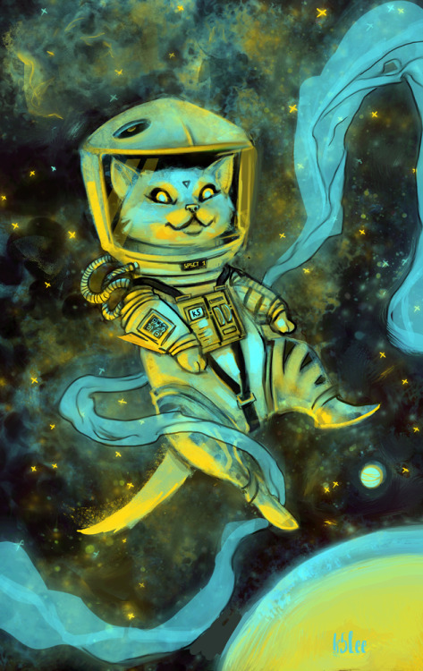 Daily Sketch - Spacecat by ithreen