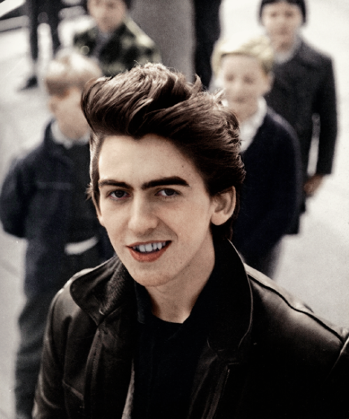 george harrison 1961 —colored by @yesterdey