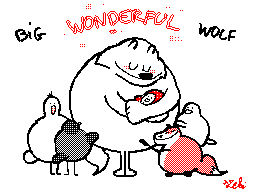 k-eke:    “the Big Wonderful Wolf” - “Le Grand Merveilleux Loup” !   If a wolf is following you, it’s maybe just to find an awesome friendship :> ! This little baby pigeon seems to have a lot of things into her red bag and had what many little