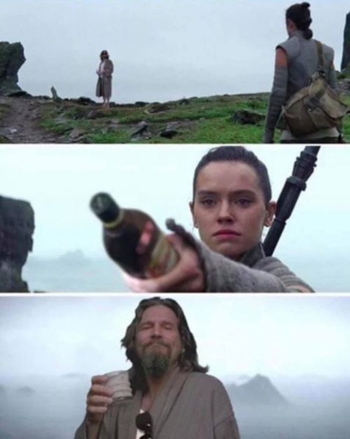johnrezas: Rey: “You’re my father…”The Dude: “Yeah, well, you know, that’s just, like, uh, your opin