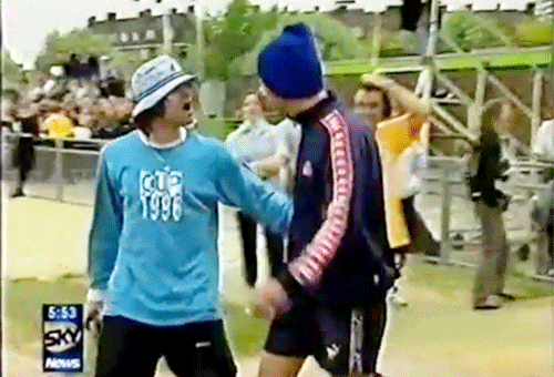 Damon Albarn And Liam Gallagher - Charity Football Match, 1996