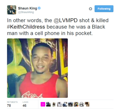 recall-all-republicans:4mysquad:Las Vegas police kill unarmed black man on false facts On New Year’s