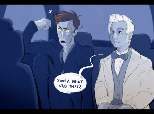 dotstronaut:“You were in Spain for the entire Inquisition?” Anathema asks.Crowley shrugs. “Yeah, pro