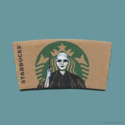 fer1972:Mermaid On Starbucks Coffee Sleeves Turned Into Popular Characters by Sleevebucks 