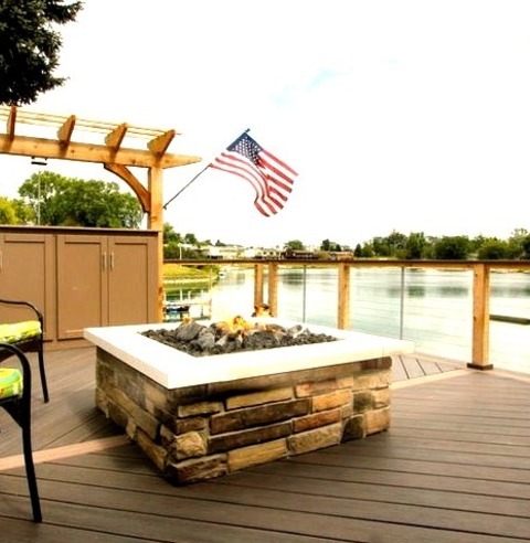 Pergolas - DeckExample Of A Large Classic Backyard Deck Design With A Fire Pit And A Pergola