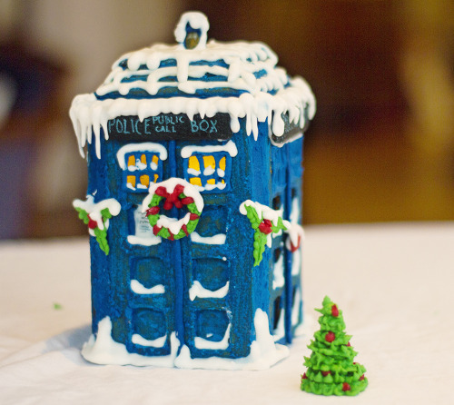 morninghealth: Oh, I forgot to mention that I made a tardis out of gingerbread this Christmas!