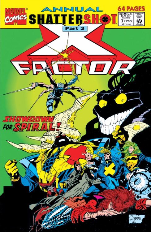 travisellisor:the cover to X-Factor (1986) Annual #7 by Joe Quesada and Joe Rubinstein 