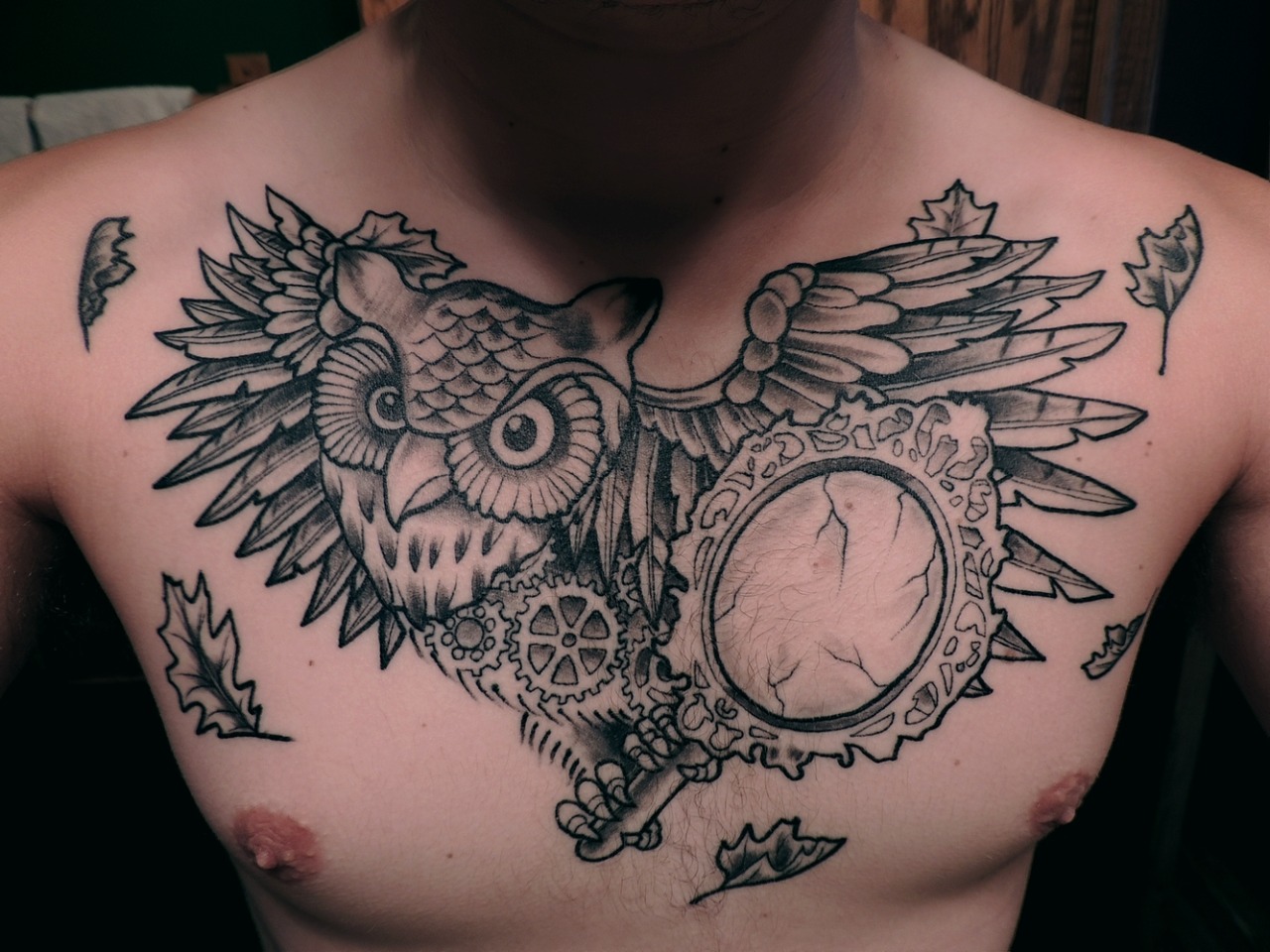 fuckyeahtattoos:  I got this awesome chest piece on my 18th birthday about a month