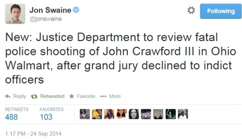iwriteaboutfeminism:The overwhelming injustice of John Crawford’s murder. 