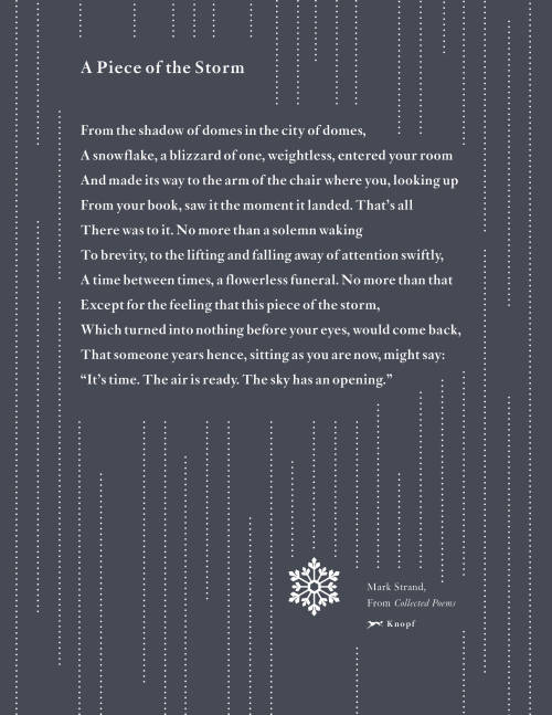 In the work of Mark Strand (1934–2015), desolation and isolation come to have their own cadence — on