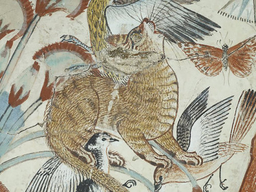 mostly-history:Detail of a hunting cat from the tomb of Nebamun, a middle-rankingofficial scribe and