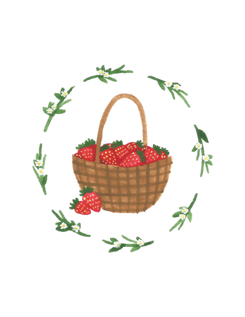 ash-elizabeth-art: baskets of strawberries &amp; blueberries These are both available as downloa