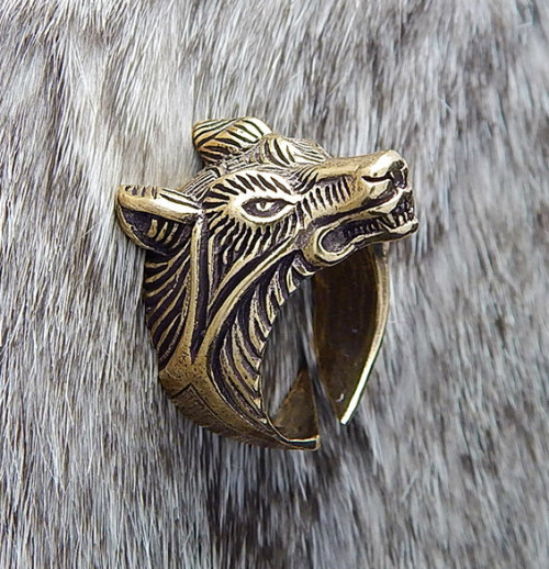 lesstalkmoreillustration:  Handcrafted Fenrir Wolf Head Ring By RuyaN On Etsy   *More Things & Stuff    