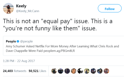 iverbz: 17mul:  thetrippytrip: Don’t let this mediocre comedian exploit feminist rhetoric to get more money for poor performance.  Wow really talk about delusional  peak white feminism  