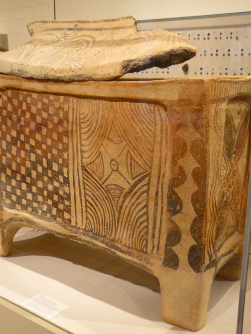 ancientart:Late Minoan Larnax (chest-shaped coffin), mid-13th century B.C., Greece, Crete, made of t