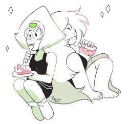 princessharumi:  doodles the otp in lazy wear and eating cake cause its my bday  