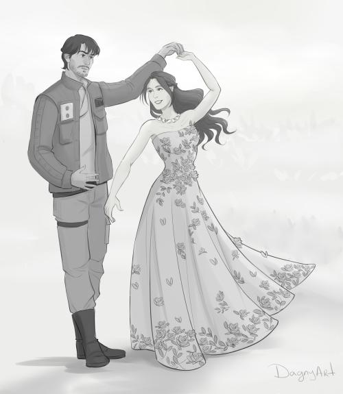 Commission for dearest @pontmercyingtilPrincess Leia and  Captain Cassian Andor I had soooo much fun