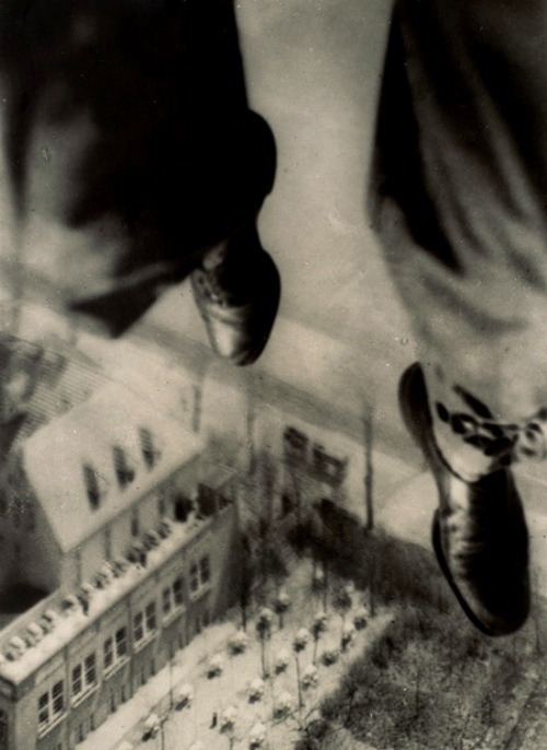 Willi Ruge, Seconds before Landing, from the series &ldquo;I Photograph Myself during a Parachut
