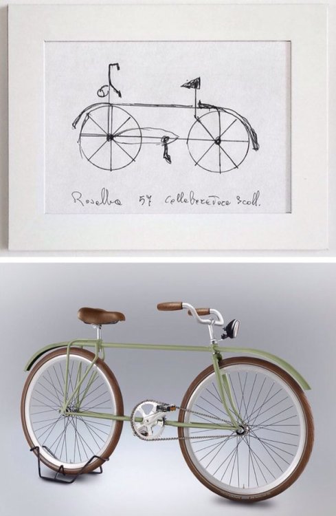 くろだまさし??@kurodamasa数百人に実物を見ず自転車を描いてもらい、それを忠実に設計するプロジェクト&quot;Velocipedia&quot; イタリア人デザイナー Gi