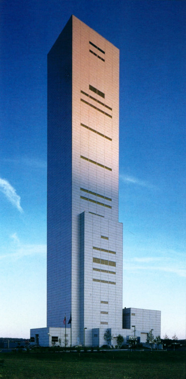 archiveofaffinities:Hellmuth Obata &amp; Kassabaum (HOK), Otis Test Tower, Bristol, Connecticut,