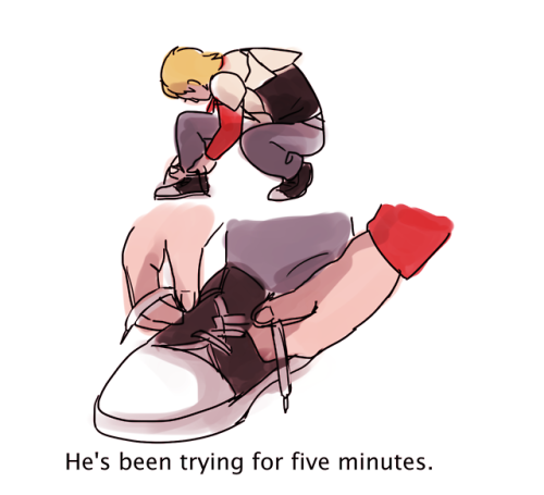 verclo:like if you would dry his tears, reblog if you show him how to tie his shoes(Based on this)