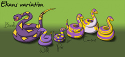 wheremyscribblesscrawl:Variants of Ekans!! Battle-