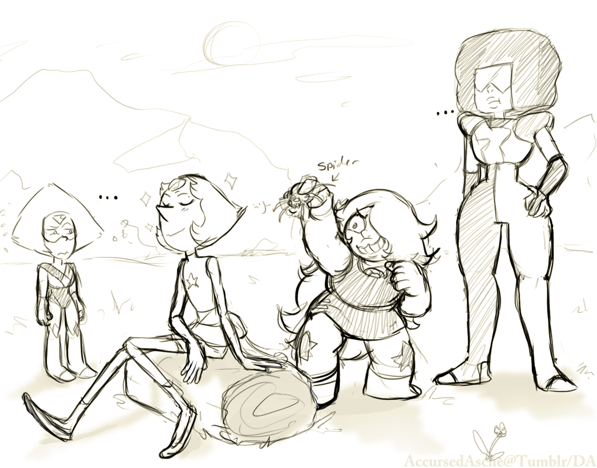 accursedasche:  Well I wanted to doodle a random Pearl.. and it turned into this??