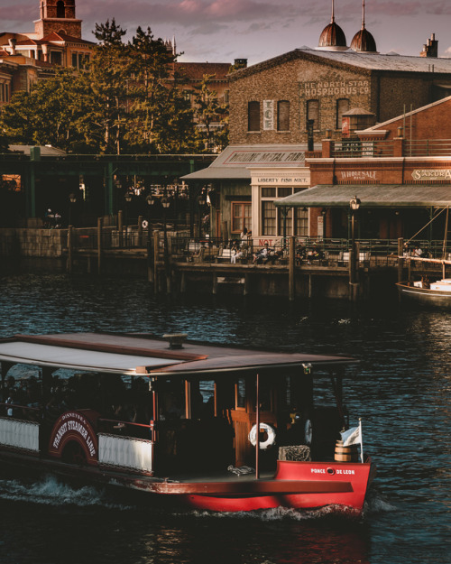 Dusk Colored Tokyo DisneySeaThe Mediterranean Harbor Area themed as an Italian port city 