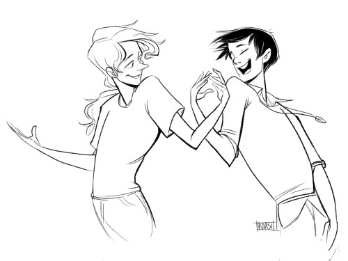 invisibleinnocence:drew enjolras and joly dancing for some “confident linework” practice