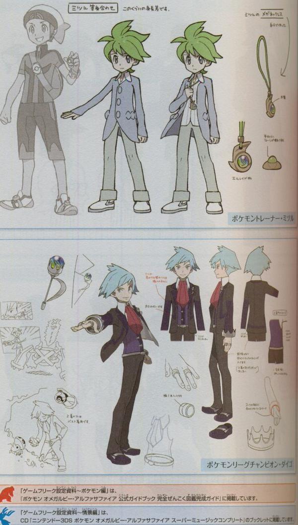 pokemon-global-academy:  Wally, Steven Stone, Lisia &amp; Aarune Artwork Sheet