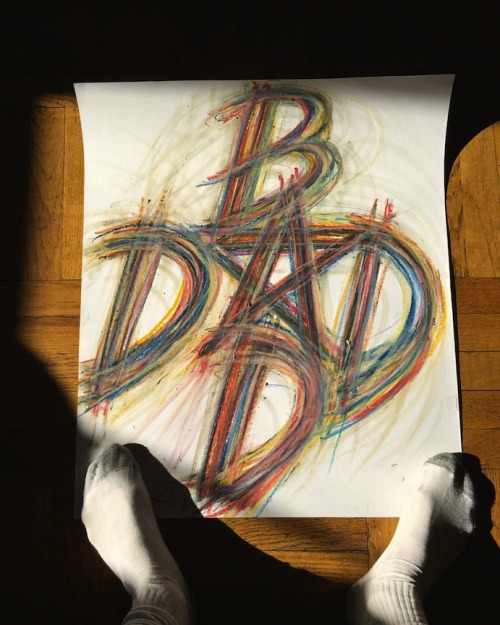 BAD DAD, oil pastel on paper, 22.5 x 26.5 inches, 2015