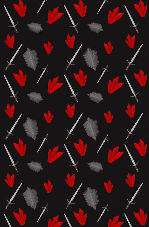Me and evening in Adobe Illustrator. Pattern with red templars motives