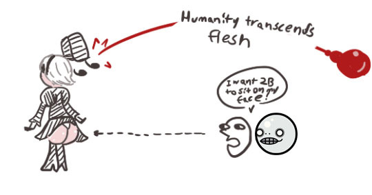 teh-canape: robo-guy:  captainkupo: That gundam “war is bad” pic but with 2b instead  
