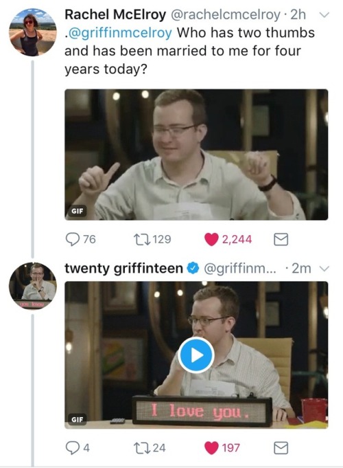 relatablepicsofgriffinmcelroy:1) congratulations to our favorite wonderful! couple on their 4th anni