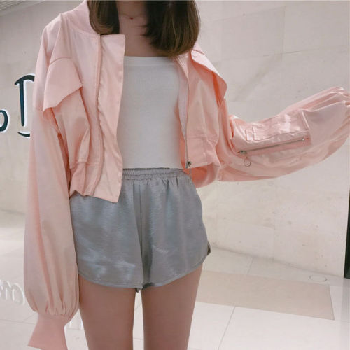 coquettefashion:  Cropped Bomber Jacket