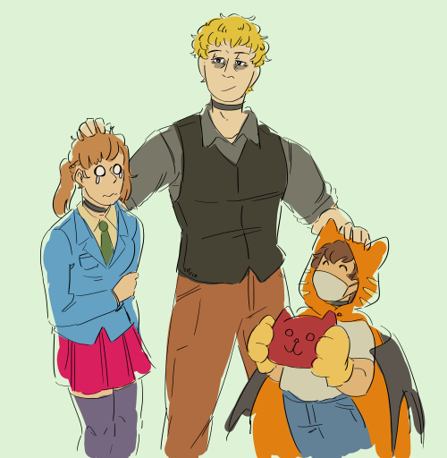 local traumatized man adopts two children (also traumatized)