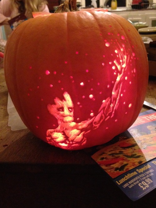 featuring-this-guy:  some better quality photos of my pumpkin I am Groot 