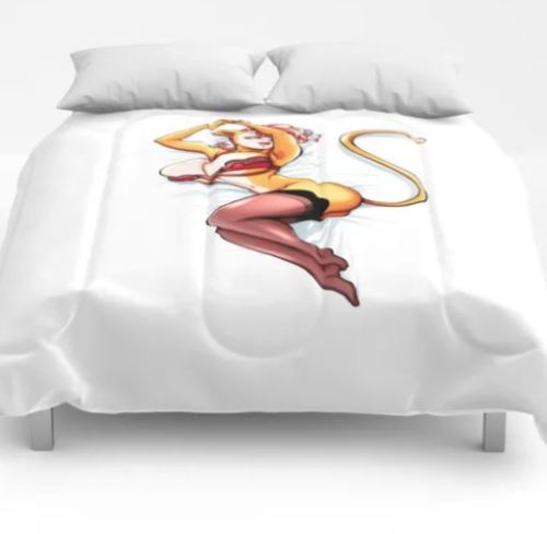 hecchidechu:In bed with Monique!We had fun on many designs. Stickers, mugs, etc… check them out!http