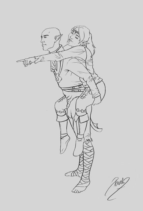 eloralavellan:Solas agreed to give Lavellan a piggyback ride because it’s a good excuse to grab that