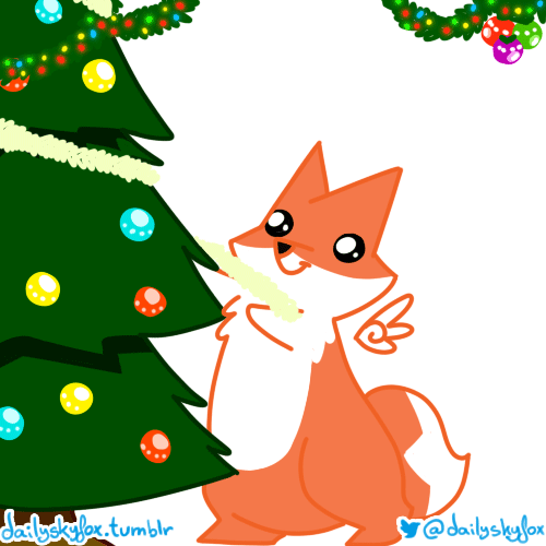 dailyskyfox: “I began my morning setting up the decorations…”   ^w^