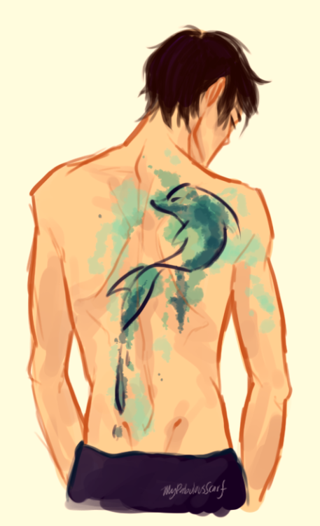 mypabulousscarf: lets be honest if haru got a tattoo it would totally be a watercolor dolphin